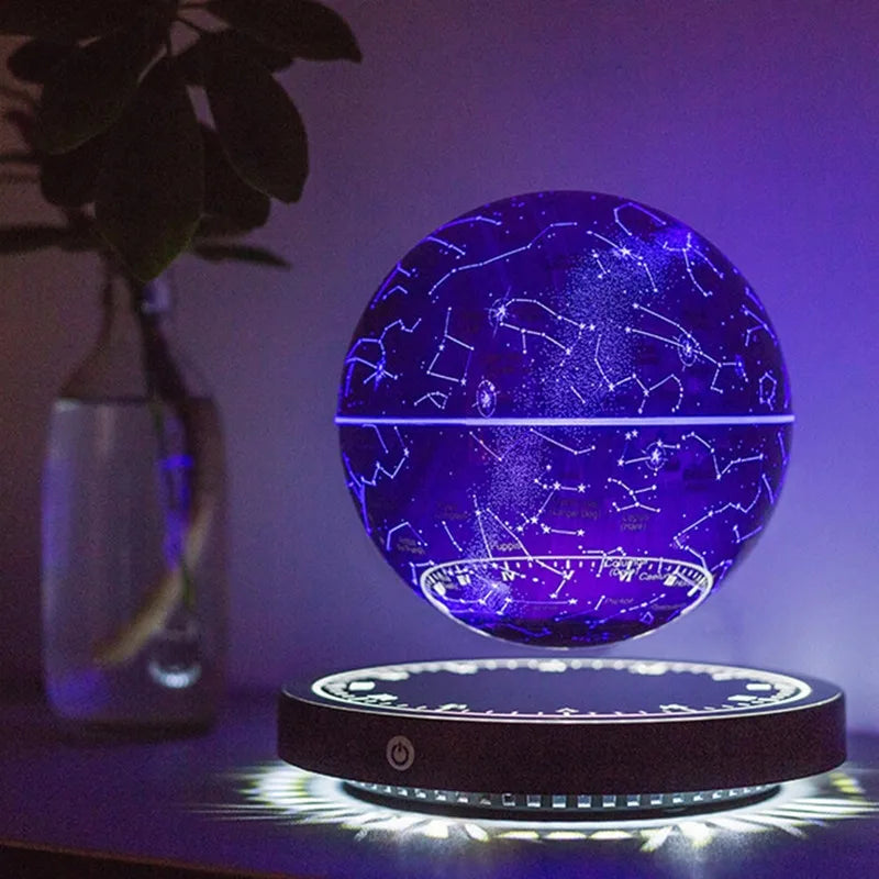Magnetic Levitation Globe Lamp with LED Lighting - Floating Rotating Earth Design for Bedside Decor and Unique Christmas Gifts