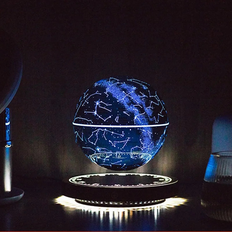 Magnetic Levitation Globe Lamp with LED Lighting - Floating Rotating Earth Design for Bedside Decor and Unique Christmas Gifts