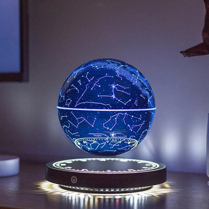 Magnetic Levitation Globe Lamp with LED Lighting - Floating Rotating Earth Design for Bedside Decor and Unique Christmas Gifts