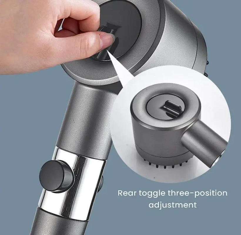 High-Pressure Adjustable Shower Head with 3 Spray Modes and Massage Brush - Rainfall Faucet for Bathroom Use