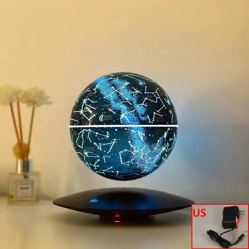 Magnetic Levitation Globe Lamp with LED Lighting - Floating Rotating Earth Design for Bedside Decor and Unique Christmas Gifts
