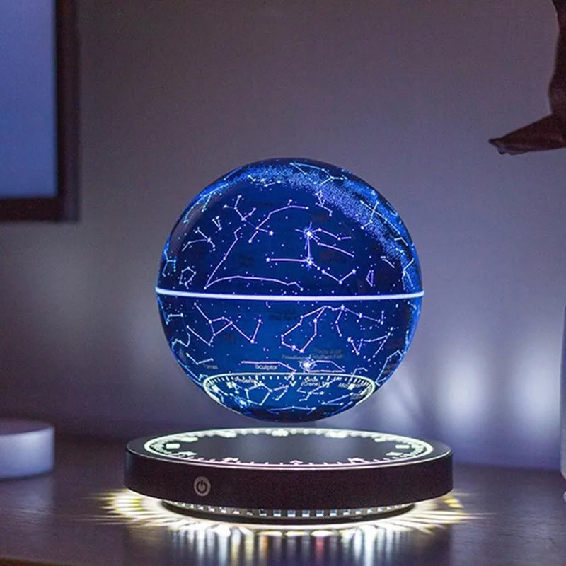 Magnetic Levitation Globe Lamp with LED Lighting - Floating Rotating Earth Design for Bedside Decor and Unique Christmas Gifts