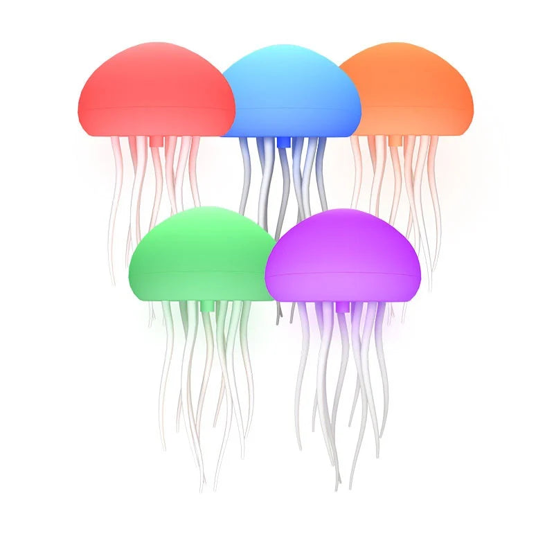 LED Jellyfish Mood Lamp - Portable Smart Night Light and Decorative Table Lamp for Bedside or Desk
