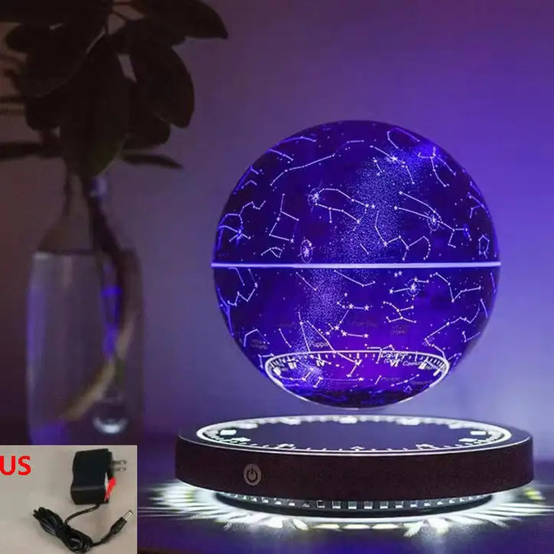 Magnetic Levitation Globe Lamp with LED Lighting - Floating Rotating Earth Design for Bedside Decor and Unique Christmas Gifts