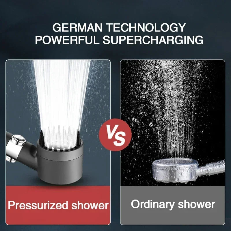 High-Pressure Adjustable Shower Head with 3 Spray Modes and Massage Brush - Rainfall Faucet for Bathroom Use