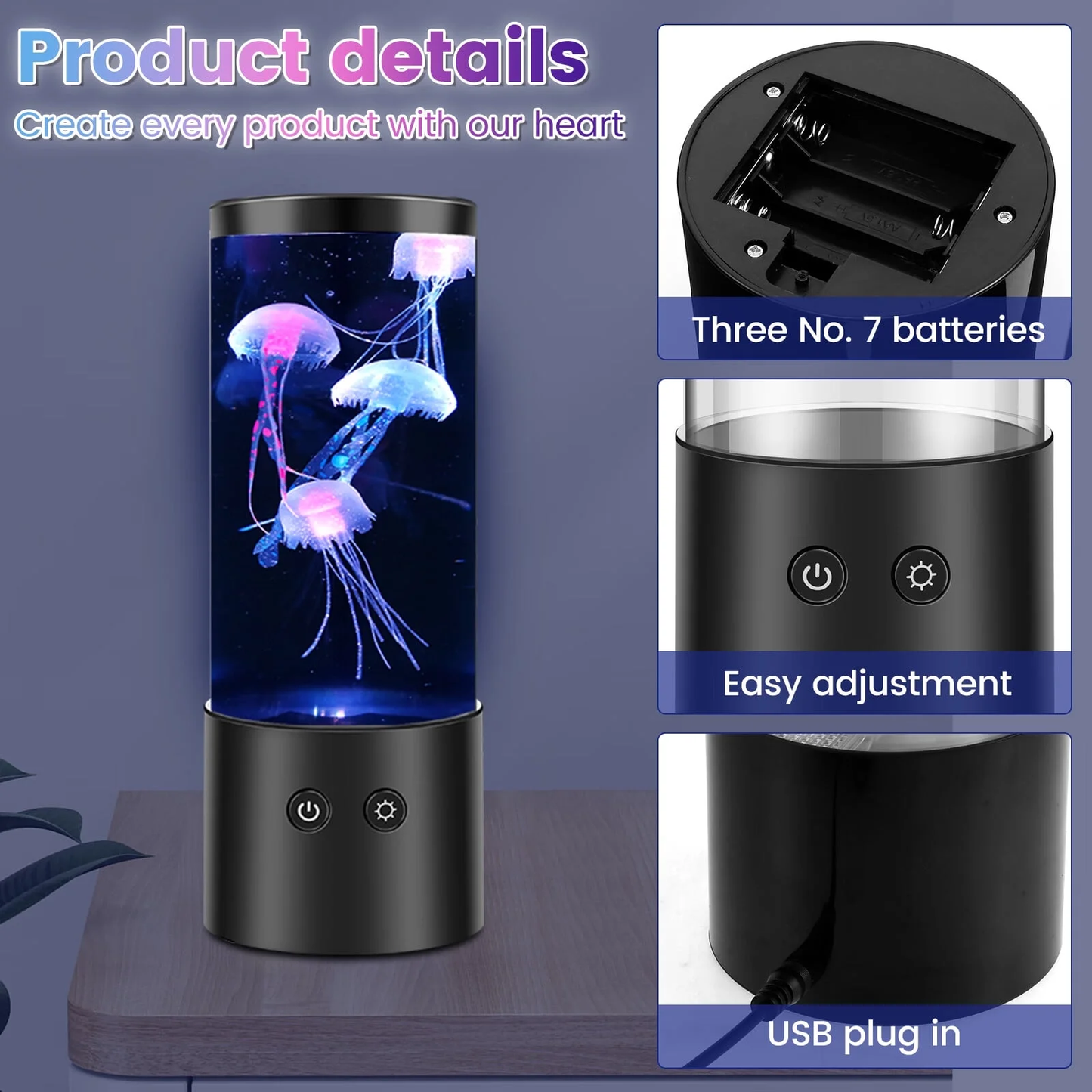 Transform Your Space with the Mesmerizing LED Jellyfish Lamp - Color-Changing Night Light for a Soothing Atmosphere