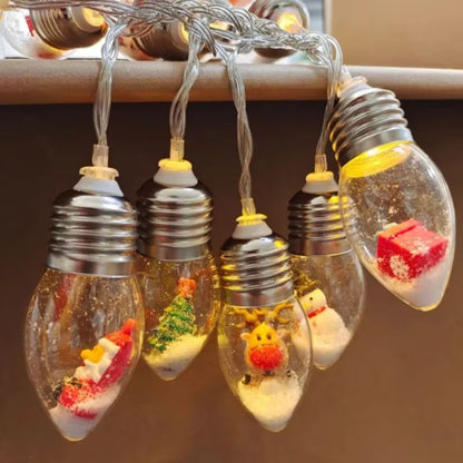 Enchanting LED Christmas Bulb String Lights - Transform Your Holiday Decor with Santa, Snowman, and Christmas Tree Designs