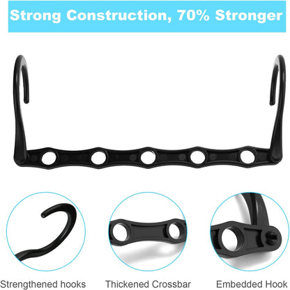 10 PCS Space Saving Hangers, 5-Hole Magic Hangers - Sturdy Plastic Hanger, Closet Organizers for Clothes Storage, College Dorm Essentials, Home Organization (Black)