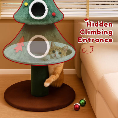 Delight Your Feline Friend with the Comhoma 50-Inch Cat Tree - A Cozy Indoor Tower Featuring 2 Condos, Perfect for Play and Relaxation!