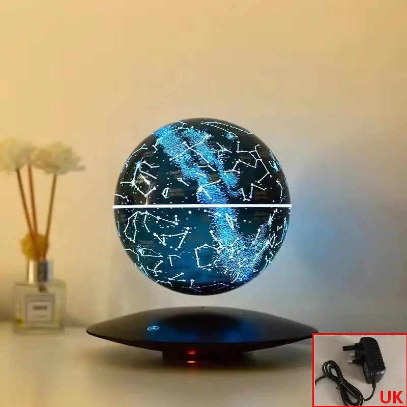 Magnetic Levitation Globe Lamp with LED Lighting - Floating Rotating Earth Design for Bedside Decor and Unique Christmas Gifts