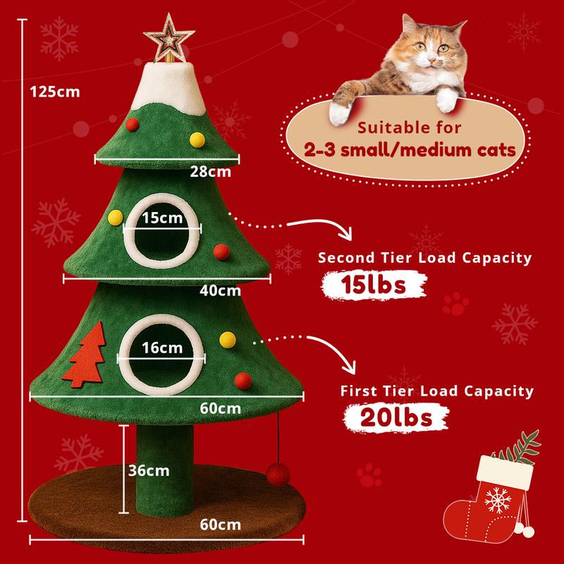 Delight Your Feline Friend with the Comhoma 50-Inch Cat Tree - A Cozy Indoor Tower Featuring 2 Condos, Perfect for Play and Relaxation!