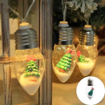 Enchanting LED Christmas Bulb String Lights - Transform Your Holiday Decor with Santa, Snowman, and Christmas Tree Designs